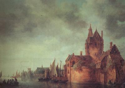 Jan van  Goyen A Castle by a River with Shipping at a Quay (nn03) China oil painting art